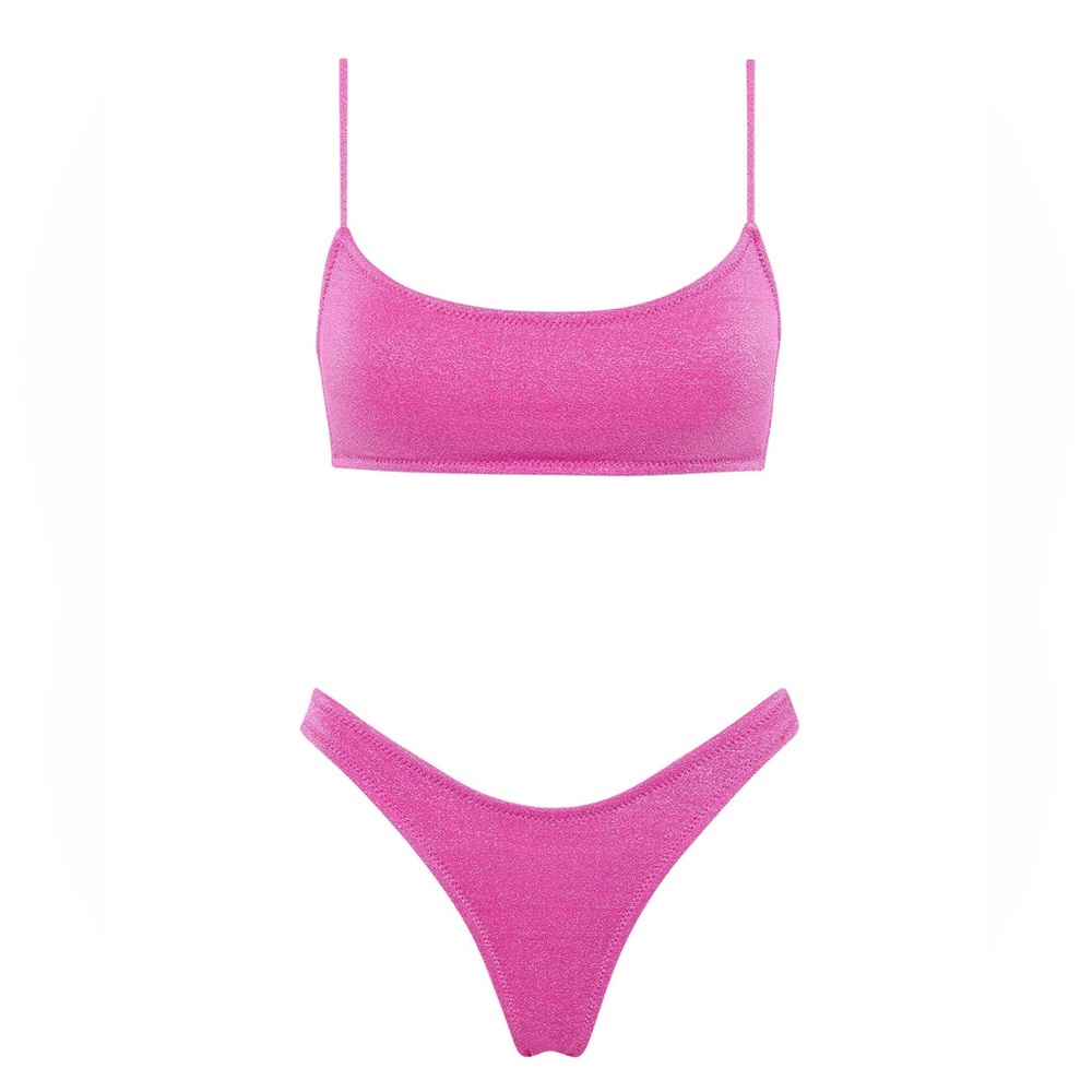 Pink Sparkly Triangl bikini
